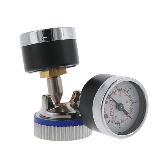 SATA test air nozzle 1.4-1.8 with 2 pressure gauges for SATAjet 5000 B RP 215970 - Manual pressure measurement