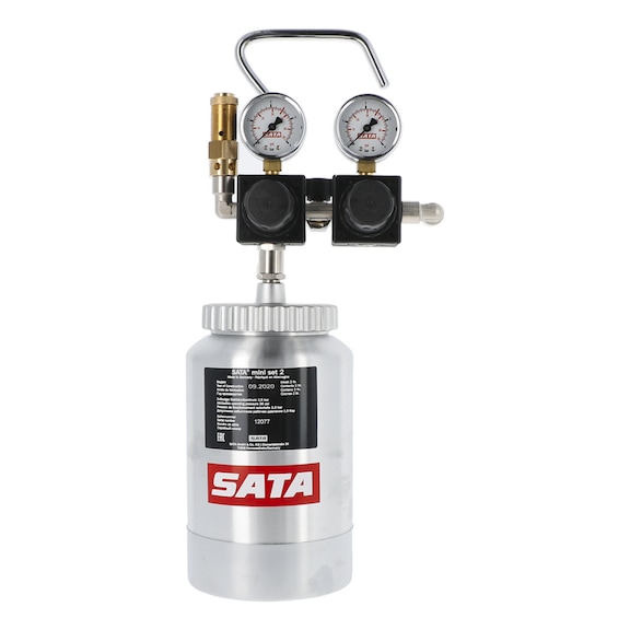 SATA mini set 2, material pressure tank 2 L. Double pressure reducer 57232 - mini Set 2