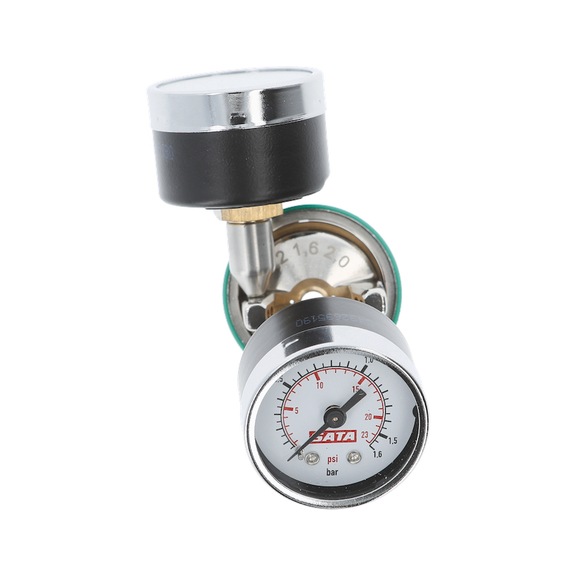 SATA test air nozzle 1.2-2 with 2 pressure gauges for SATAjet 3000 A/ROB HVLP 95067 - Manual pressure measurement