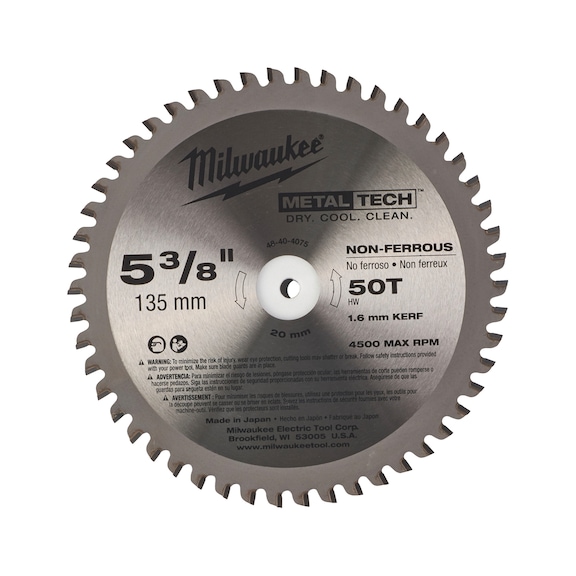 MILWAUKEE Circular saw blade CSB P M 135x20x1.6x50-1p 48404075 - Circular saw blade (machine)