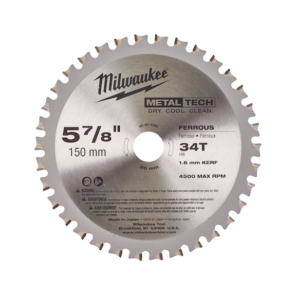 MILWAUKEE Circular saw blade 150/20 mm 34T metal 48404080 - Circular saw blade (machine)