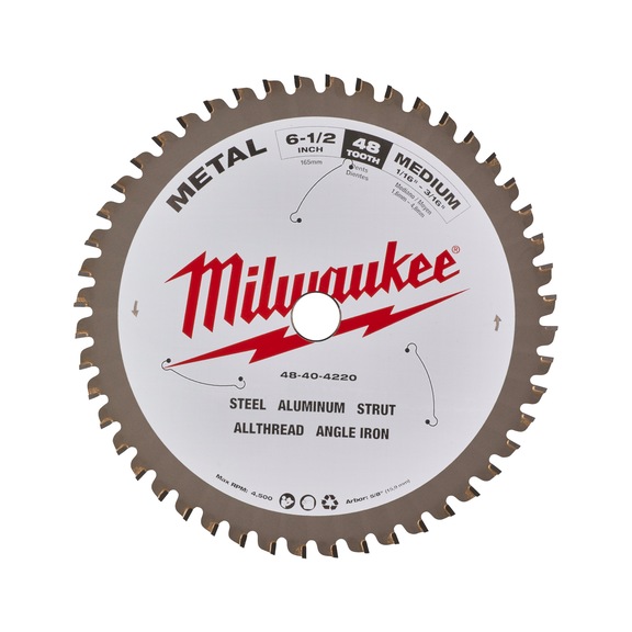 MILWAUKEE Circular saw blade 165/15.87 mm 48T metal 48404220 - Circular saw blade (machine)