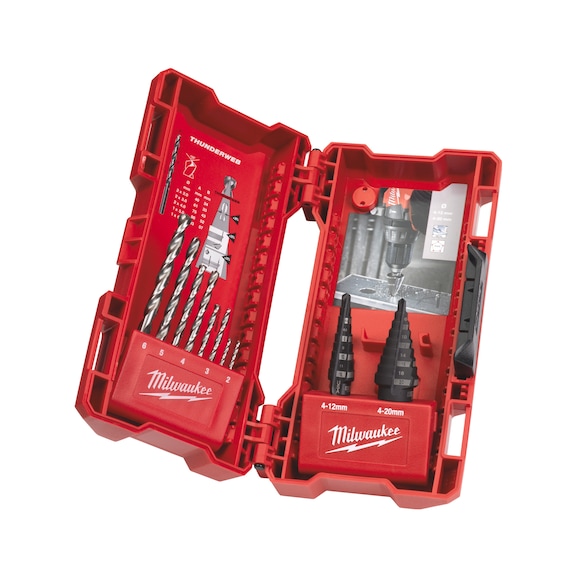 MILWAUKEE Step and drill bit combo set 10-piece 48899350 - Step drill (non-detachable cutting edges)