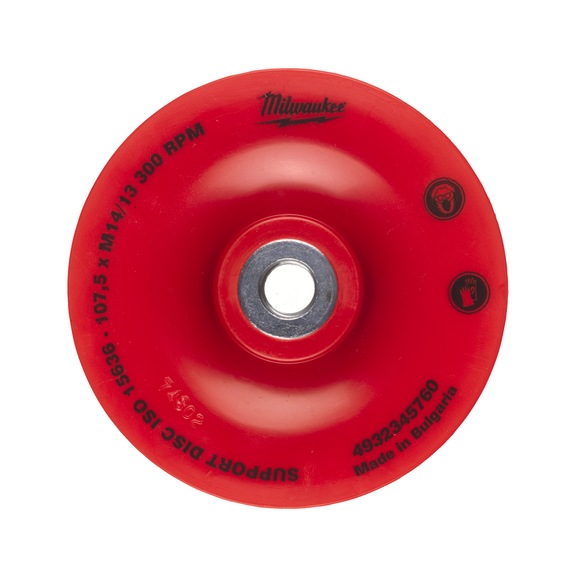 MILWAUKEE Schleifteller Kunststoff 110 mm 14.2 mm 4932345760 - Schleifwerkzeug mit Diamant oder Bornitrid mit Bohrung