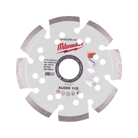 MILWAUKEE Diamond cutting disc Speedcross AUDD115 4932399823 - Abrasive cutting disc