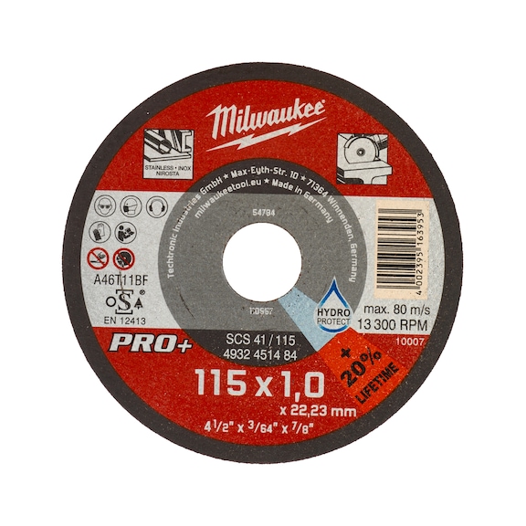 MILWAUKEE metal cutting disc 115x1 mm PRO-Plus 200 pieces 4932451485 - Abrasive cutting disc
