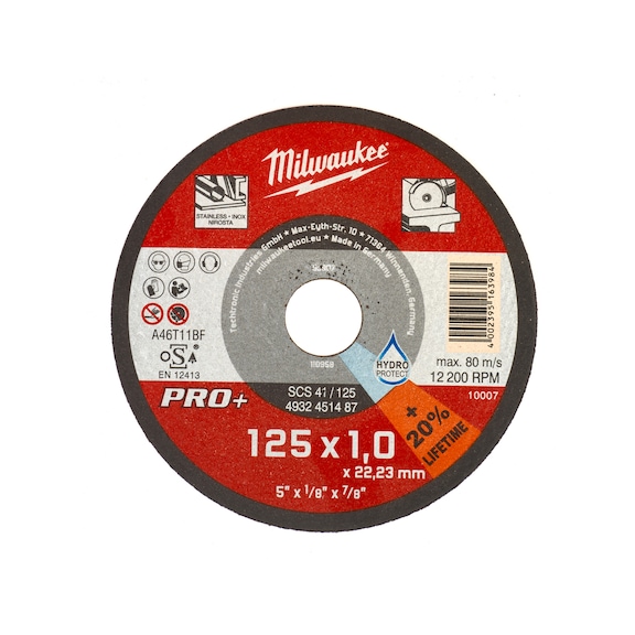 MILWAUKEE Metal cutting disc 125x1 mm PRO-Plus 4932451487 - Abrasive cutting disc