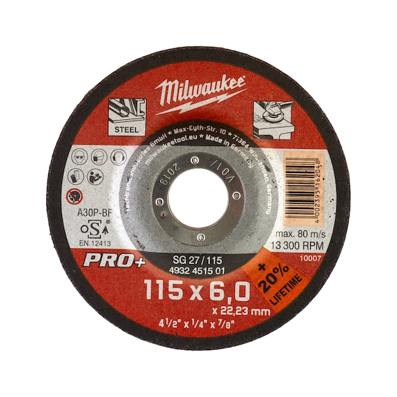 MILWAUKEE Schruppscheibe 115x6 mm PRO-Plus 4932451501 - Trennschleifscheibe
