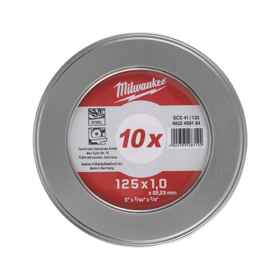 MILWAUKEE metal cutting disc 125x1.9 mm 10 pieces 4932459164 - Abrasive cutting disc