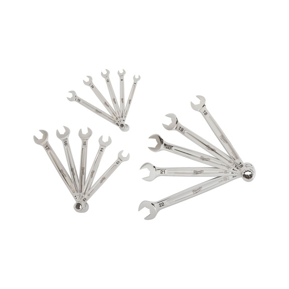 MILWAUKEE Combination spanner set 15-piece metric 4932464258 - Combination spanner set
