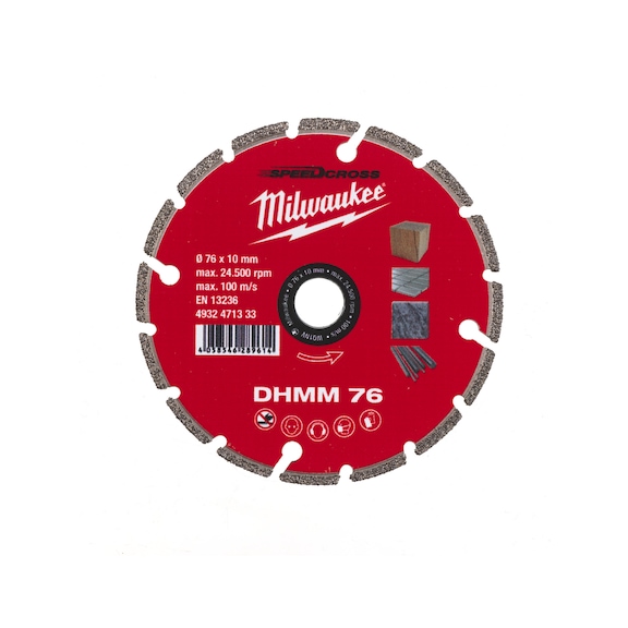 MILWAUKEE Diamond cutting disc 76 1-piece 4932471333 - Abrasive cutting disc