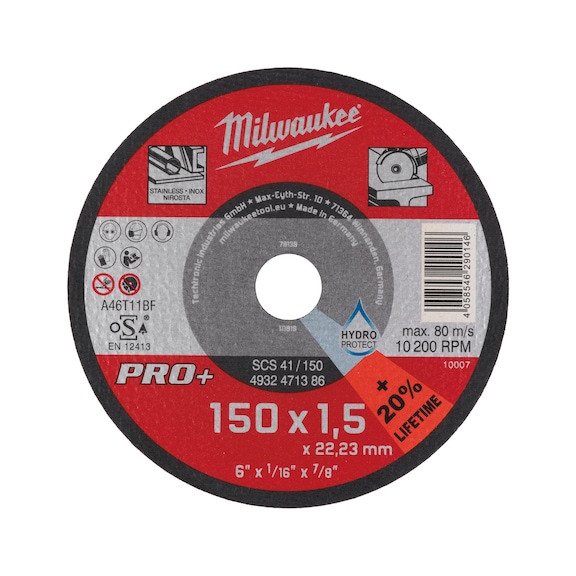 MILWAUKEE metal cutting disc 150x1 mm PRO-Plus 4932471386 - Abrasive cutting disc
