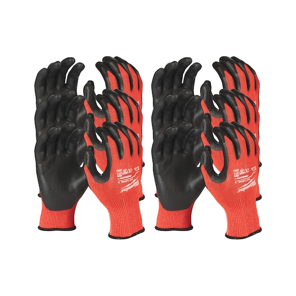 MILWAUKEE cut protection gloves class 3 XL/10 12 pairs 4932471620 - Five-finger gloves