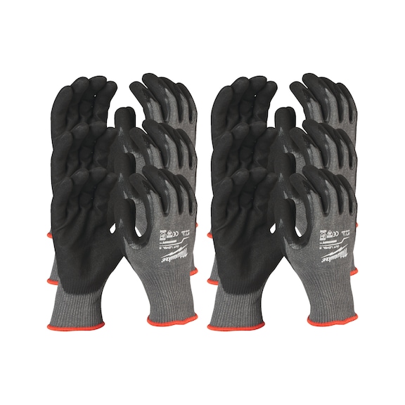 MILWAUKEE cut protection gloves class 5 XL/10 12 pairs 4932471624 - Five-finger gloves