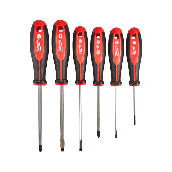 MILWAUKEE Tri-Lobe screwdriver set PZ/SL 6-piece 4932471806 - Slotted screwdriver