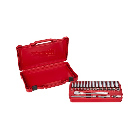 MILWAUKEE ratchet and socket set 1/2 inch 28-piece 4932471864 - Socket spanner (set)