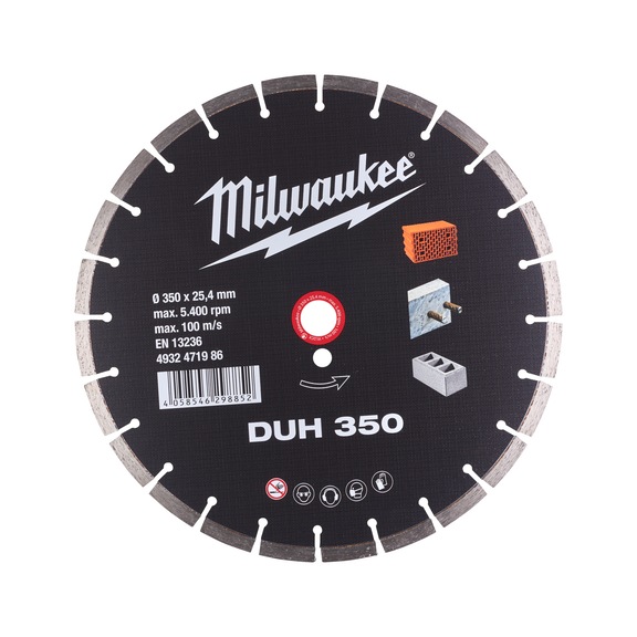 MILWAUKEE Diamond cutting disc DUH 350 4932471986 - Abrasive cutting disc
