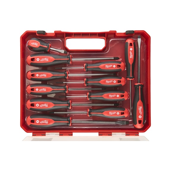 MILWAUKEE screwdriver tri-lobe set PH/PZ/SL 12-piece 4932472003 - Slotted screwdriver