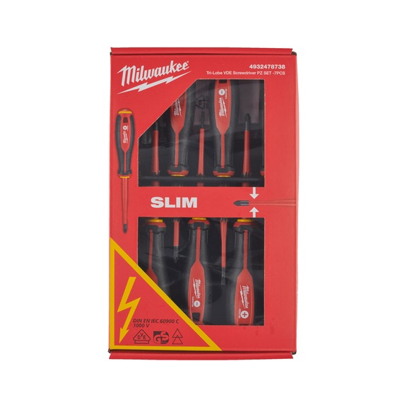 MILWAUKEE Schraubendreher Tri-Lobe VDEPZ-Set 7-teilig 4932478738 - Schlitzschraubendreher