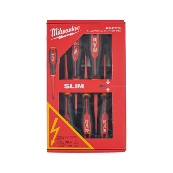 MILWAUKEE Tri-Lobe screwdriver VDEPH set 7-piece 4932478739 - Slotted screwdriver