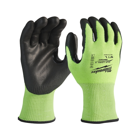 MILWAUKEE cut protection gloves cl3 L/9 HiVis 144 pairs 4932479021 - Five-finger gloves