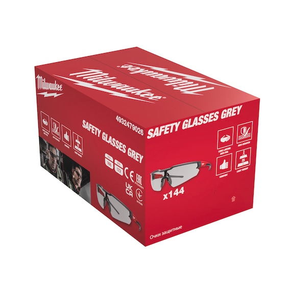 MILWAUKEE safety goggles grey 144 pieces 4932479026 - Safety goggles