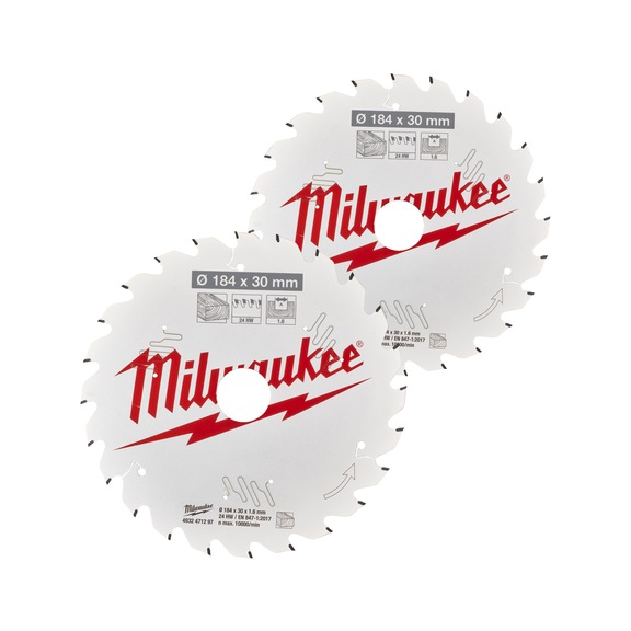MILWAUKEE Sägeblatt Twin Pack 190 x 24Z/48Z-2-teilig 4932479574 - Kreissägeblatt (Maschinen-)