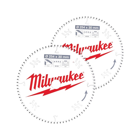 MILWAUKEE Twin Pack 254 x 60Z/80Z-2-piece saw blade 4932479576 - Circular saw blade (machine)