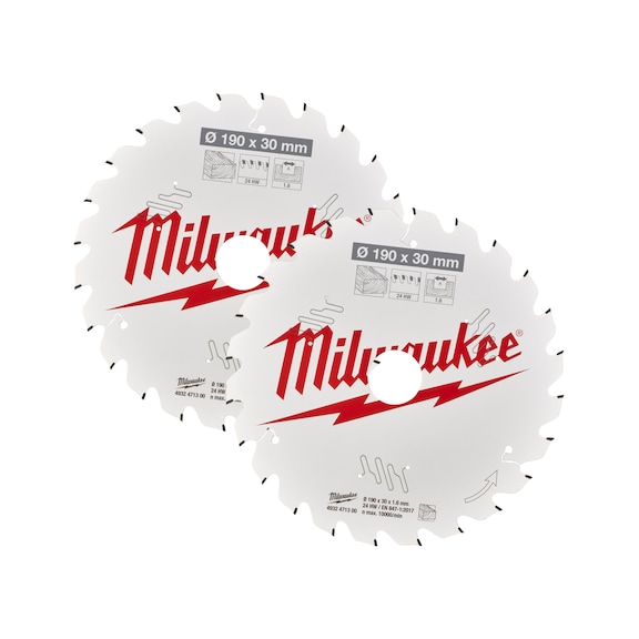 MILWAUKEE Sägeblatt Twin Pack 190 x 24Z/24Z-2-teilig 4932479804 - Kreissägeblatt (Maschinen-)
