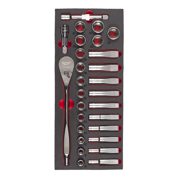 MILWAUKEE ratchets and sockets 1/2 inch insert 28-piece 4932479826 - Factory equipment, workshop equipment (accessories, unspecified)