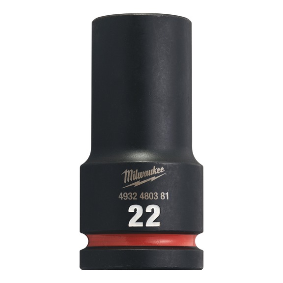 MILWAUKEE Schlagnuss Shockwave 3/4 Zoll lang 22x90 mm 4932480381 - Kraftschraubereinsatz (6kant)