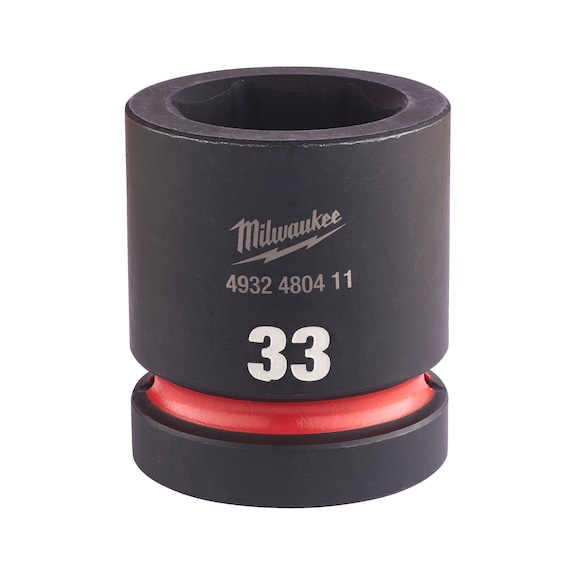 MILWAUKEE Impact socket Shockwave 1 inch short 33X62 mm 4932480411 - Power screwdriver bit (hexagonal)