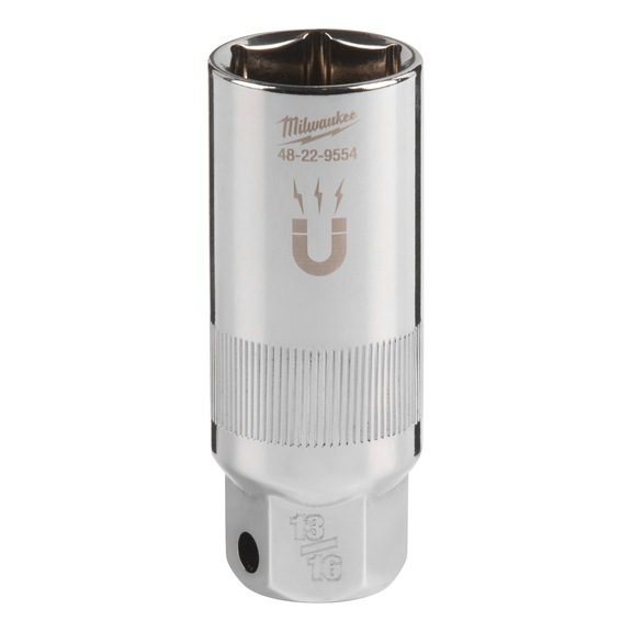 MILWAUKEE Spark plug spanner 3/8 inch 13/16 inch magnetic 4932480678 - Socket spanner