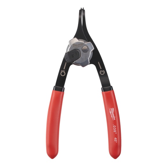 MILWAUKEE circlip pliers 45 degree cranked, 0.9 mm tip, for size A0/J0 - Circlip pliers