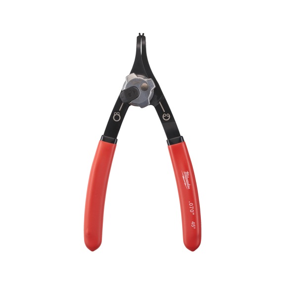 MILWAUKEE circlip pliers 45 degree cranked, 1.8 mm tip, for size A2/J2 - Circlip pliers