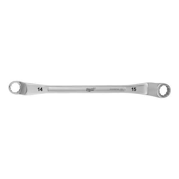 MILWAUKEE Double ring spanner cranked 14x15 mm 4932492744 - Double ring spanner