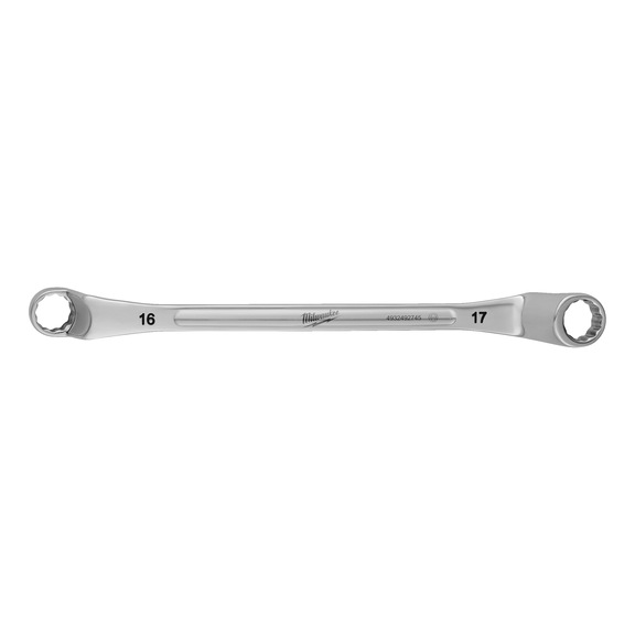 MILWAUKEE Double ring spanner cranked 16x17 mm 4932492745 - Double ring spanner