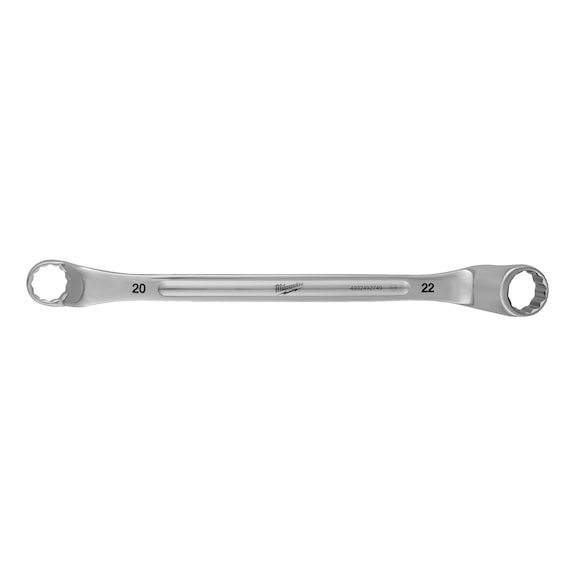 MILWAUKEE Double ring spanner cranked 20x22 mm 4932492749 - Double ring spanner