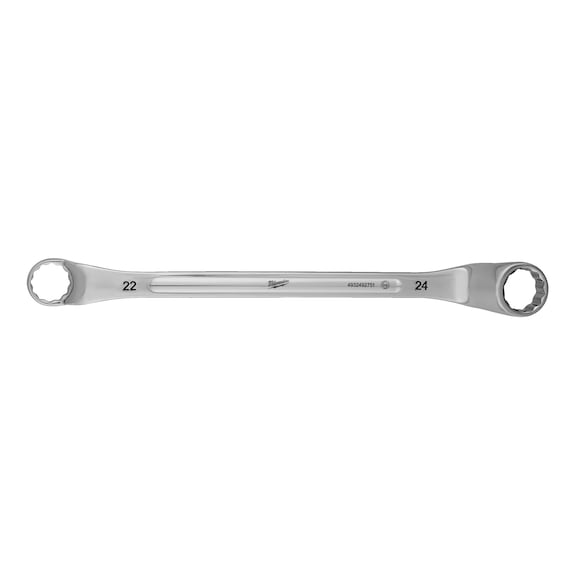 MILWAUKEE Double ring spanner cranked 22x24 mm 4932492751 - Double ring spanner