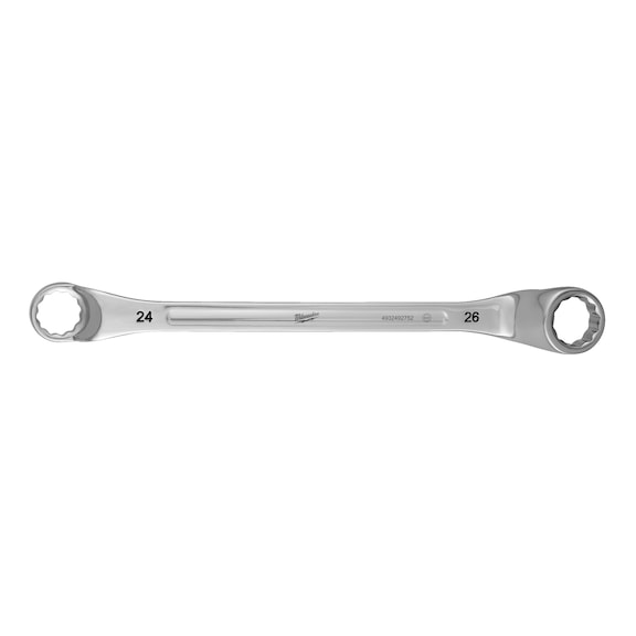 MILWAUKEE Double ring spanner cranked 24x26 mm 4932492752 - Double ring spanner