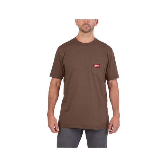 MILWAUKEE Work T-shirt WTSSBR-S brown 4932493028 - Leisure T-shirt