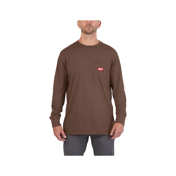 MILWAUKEE long work shirt WTLSBR-XL brown 4932493061 - Leisure T-shirt