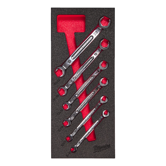 MILWAUKEE Doppel-Ringschlüssel offen Einlage 6-teilig 4932493628 - Betriebsausstattung, Werkstatteinrichtung (Zubehör, nicht spezifiziert)