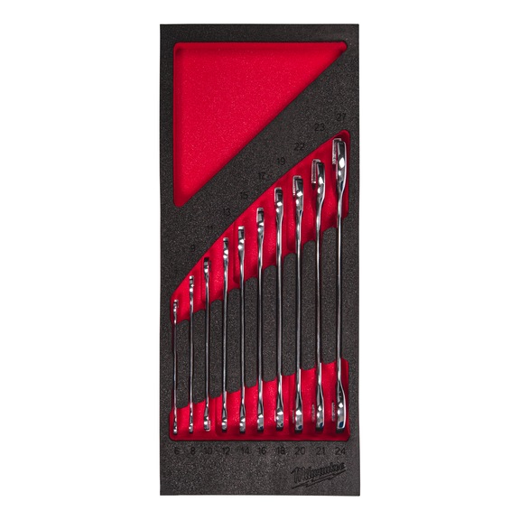 MILWAUKEE Double open-end spanner in insert set 10-piece 4932493629 - Factory equipment, workshop equipment (accessories, unspecified)