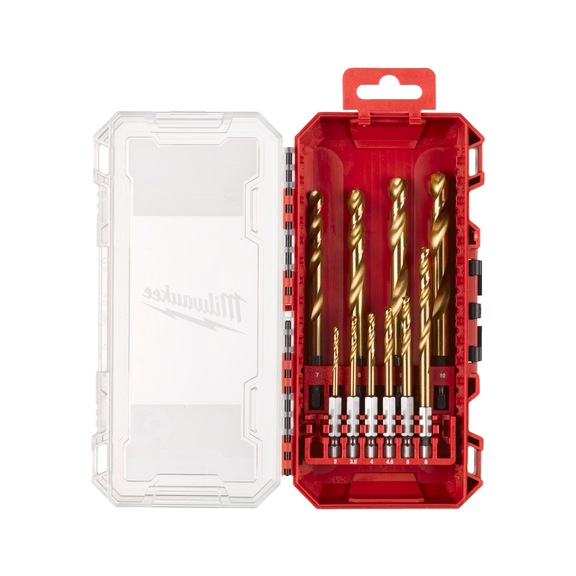 MILWAUKEE Shockwave HSS-G TiN metal drill bit set 10-piece 4932493865 - Twist drill set