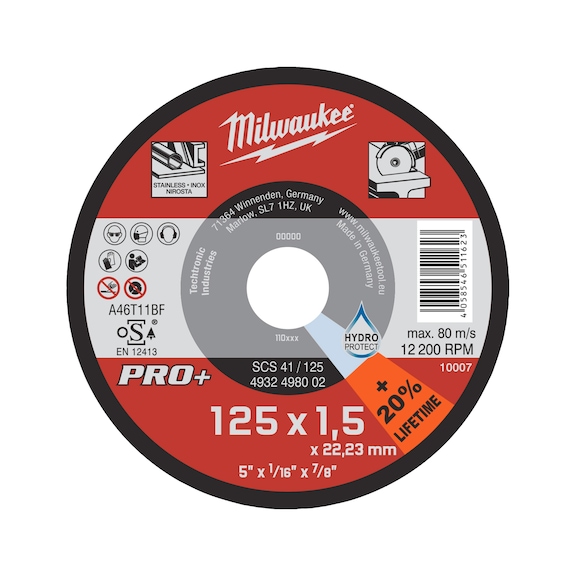 MILWAUKEE metal cutting disc 125x1.5 mm PRO-Plus 4932498002 - Abrasive cutting disc