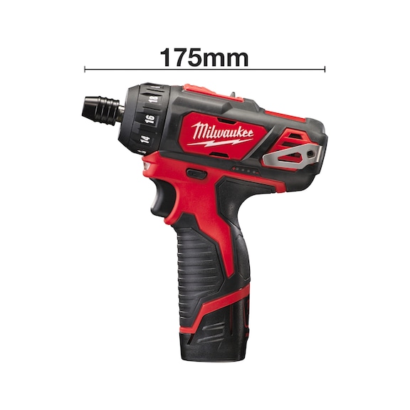 MILWAUKEE Cordless drill driver M12BD-202C 7-piece 4933441900 - Drill driver (battery)