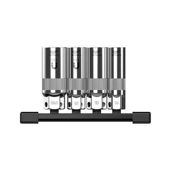 MILWAUKEE Spark plug spanner 3/8 inch set 4-piece 4932498383 - Bit set