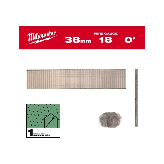 MILWAUKEE Stauchkopf-Nägel 18G 38 mm SC1 5.000 Stück 4932498744 - Stauchkopfnagel