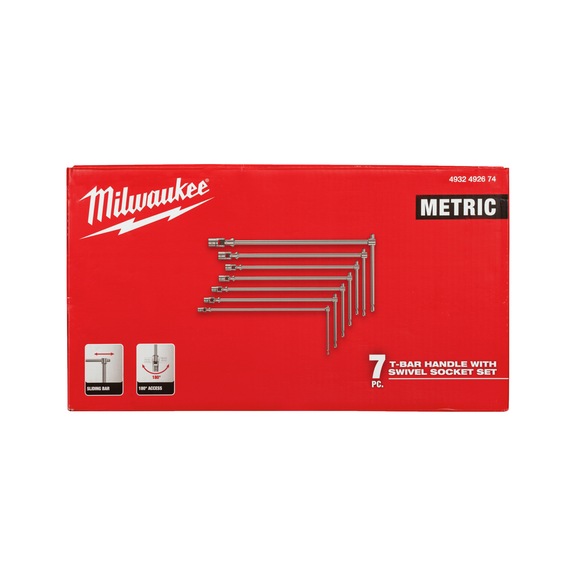 MILWAUKEE T-joint spanner set 4932492674 - Swivel head spanner